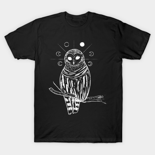 Moon Owl T-Shirt by ruhefuchs